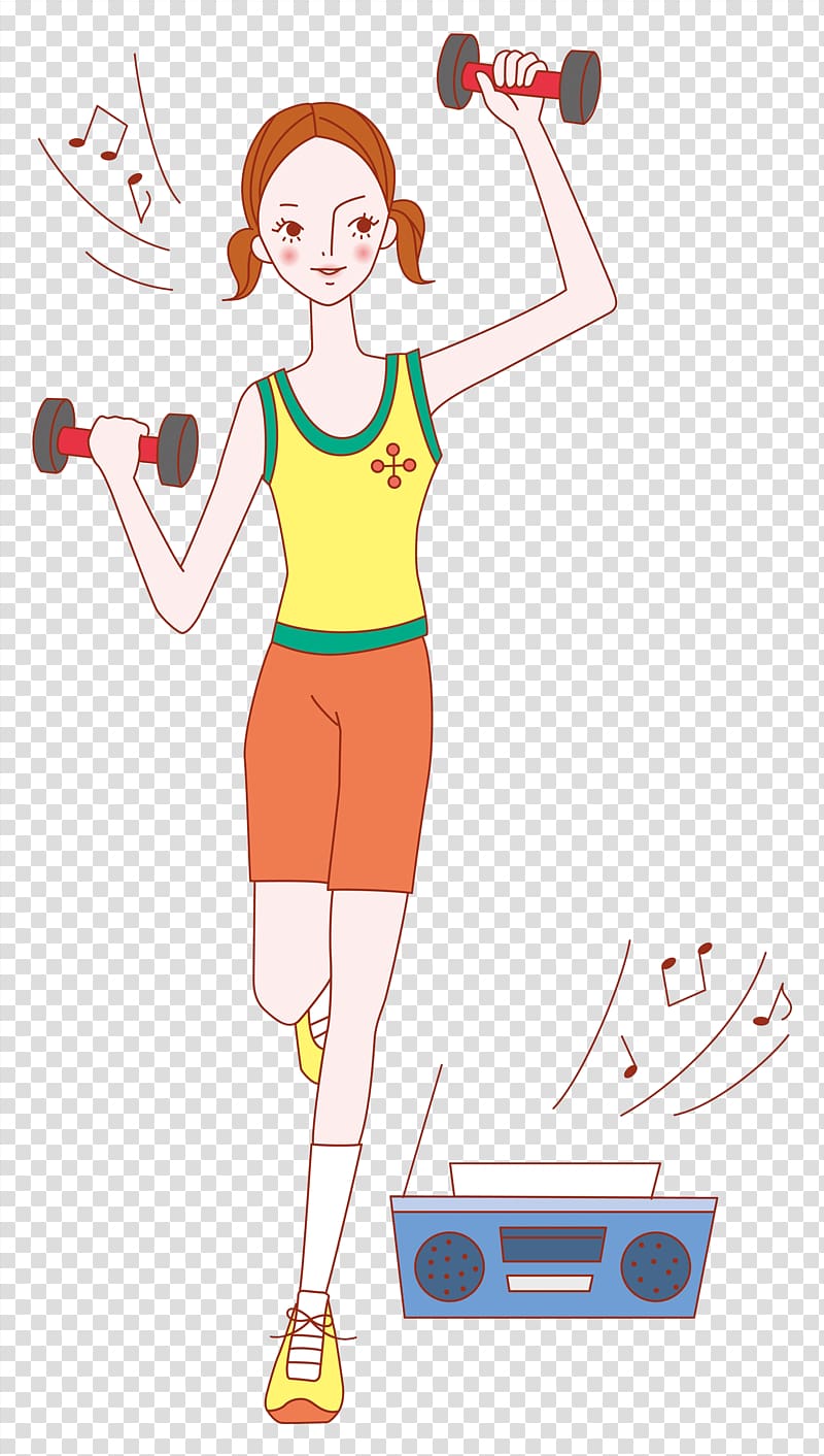 Dietary supplement Cartoon , Fitness girl transparent background PNG clipart
