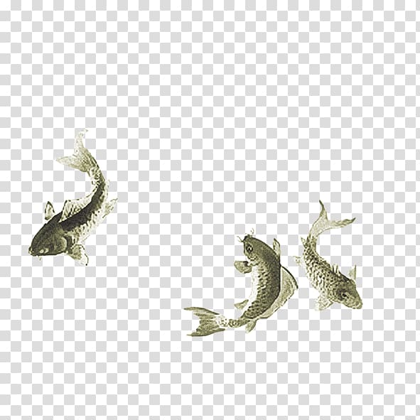 u7435u7436 Ink wash painting Chinoiserie Chinese painting, fish transparent background PNG clipart