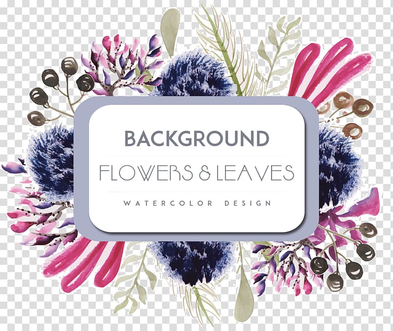 Watercolor painting, Watercolor purple flowers borders, Background Flowers & Leaves wall decor transparent background PNG clipart