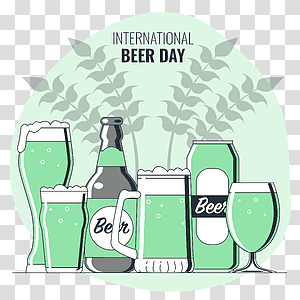 illustration, International Beer Day, beer, celebration, drink, event, international transparent background PNG clipart thumbnail