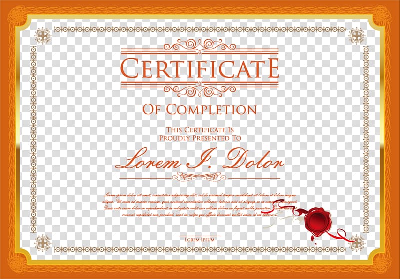 certificate of completion illustration, Academic certificate Diploma Professional certification, European papers design material transparent background PNG clipart