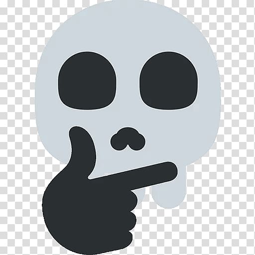 Emoji Telegram Sticker Skull Thought, Emoji transparent background PNG clipart