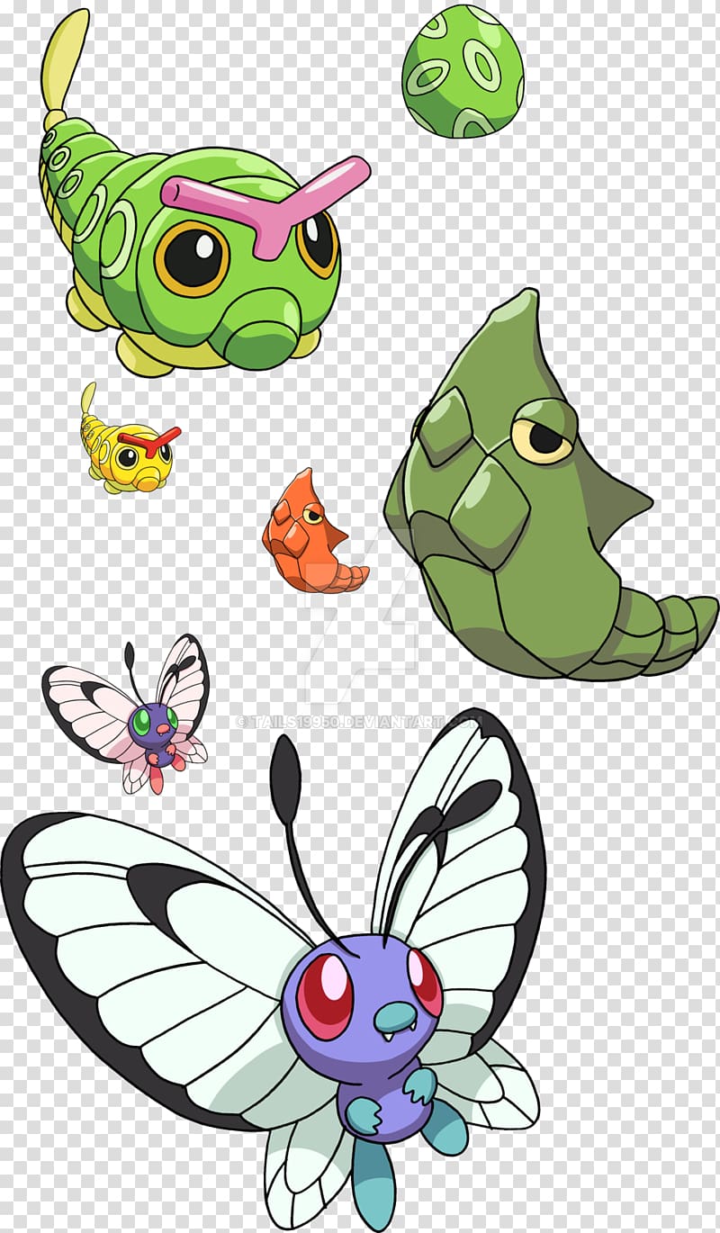 Pokémon HeartGold and SoulSilver Pokémon Ruby and Sapphire Caterpie Metapod Butterfree, caterpie transparent background PNG clipart