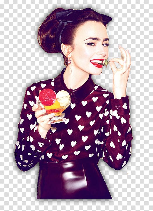 Lily Collins The Mortal Instruments: City of Bones Glamour Magazine Fashion, actor transparent background PNG clipart