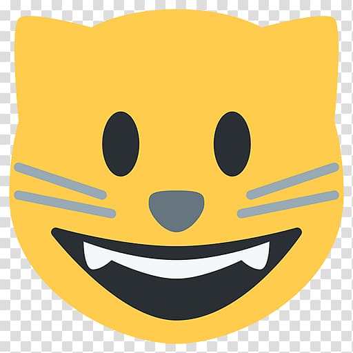 yellow cat face illustration, Smiling Cat Emoji transparent background PNG clipart