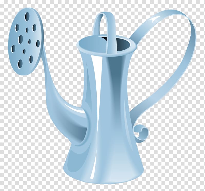 blue watering can , Watering can Garden tool , Blue Water Can transparent background PNG clipart