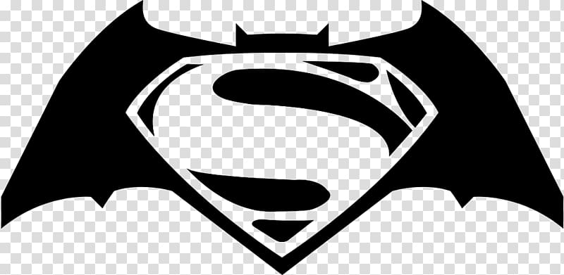 superman and batman logo black and white