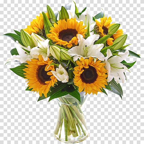 Common sunflower Cut flowers Flower bouquet Lilium, flower transparent background PNG clipart