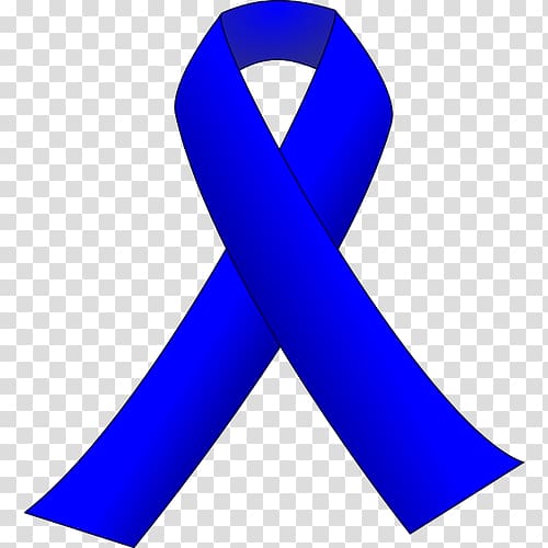 Awareness ribbon Colorectal cancer Blue ribbon , color ribbon transparent background PNG clipart