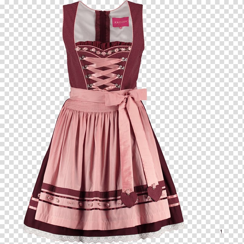 Dirndl Folk costume Pink MINI Cocktail dress, mini transparent background PNG clipart