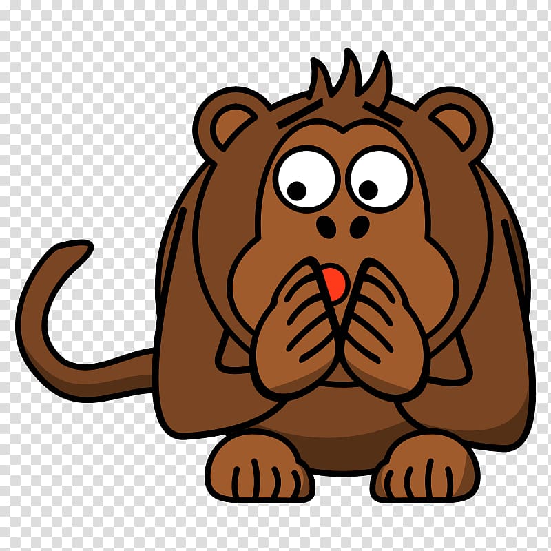 Ape Monkey Cartoon , Scared People transparent background PNG clipart