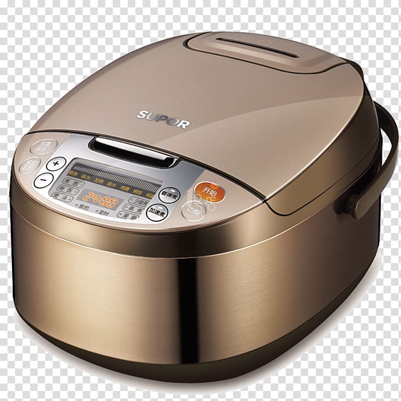Rice cooker Volume Electricity Power Electromagnetism, Golden rice cooker transparent background PNG clipart