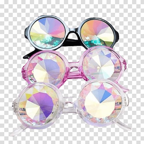 GloFX Kaleidoscope Glasses Sunglasses Eyewear Lens, soft grunge tumblr alien transparent background PNG clipart