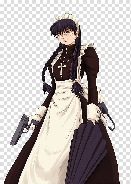 Black Lagoon Roberta Character Female Anime, maid transparent background PNG clipart