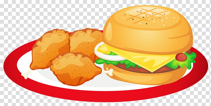 hamburger and fried foods illustration, Hamburger Indian cuisine Food Brunch , Hamburger and Chicken Legs Plate transparent background PNG clipart
