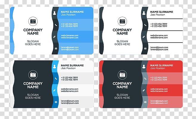four business cards , Business Card Design Printing, Business cards transparent background PNG clipart