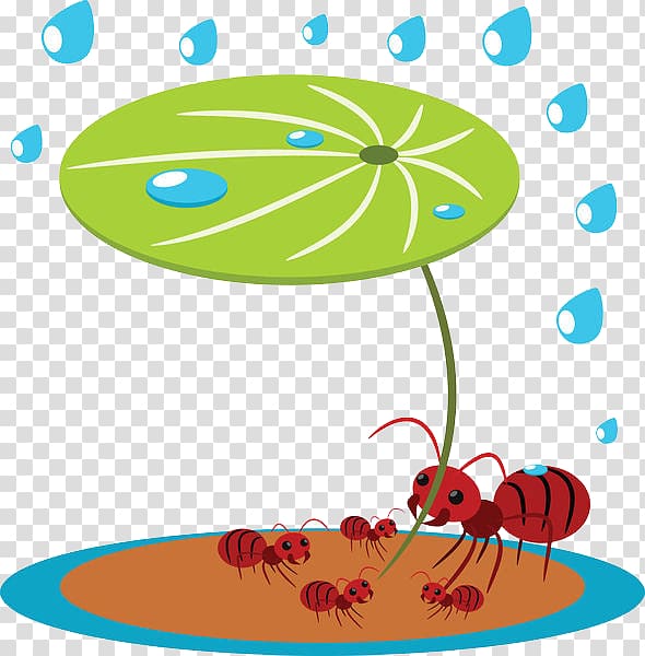 Ant Illustration, Ants under lotus leaves transparent background PNG clipart