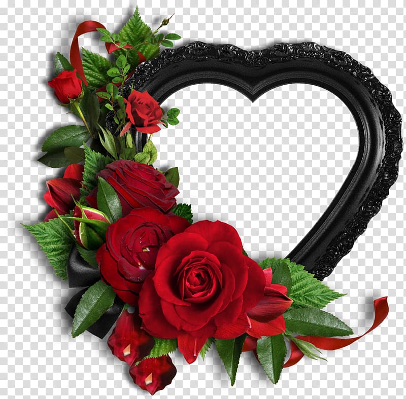 red roses and black frame , Friendship Blog Love Hug, Watercolor Floral border floral material transparent background PNG clipart