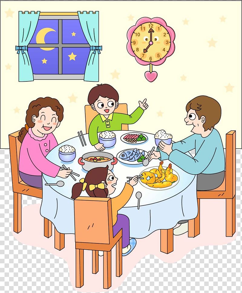 Eating , Family dinner transparent background PNG clipart