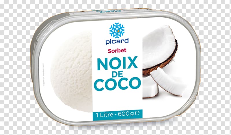 Sorbet Ice cream Picard Surgelés Flash freezing Coconut, NoiX De Coco transparent background PNG clipart