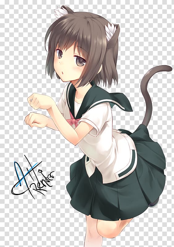 Catgirl Anime Manga Kavaii, anime girl transparent background PNG clipart