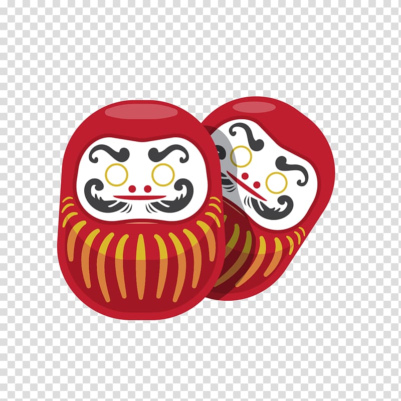 multicolored daruma dolls art, Culture of Japan Icon, cartoon Japanese doll transparent background PNG clipart