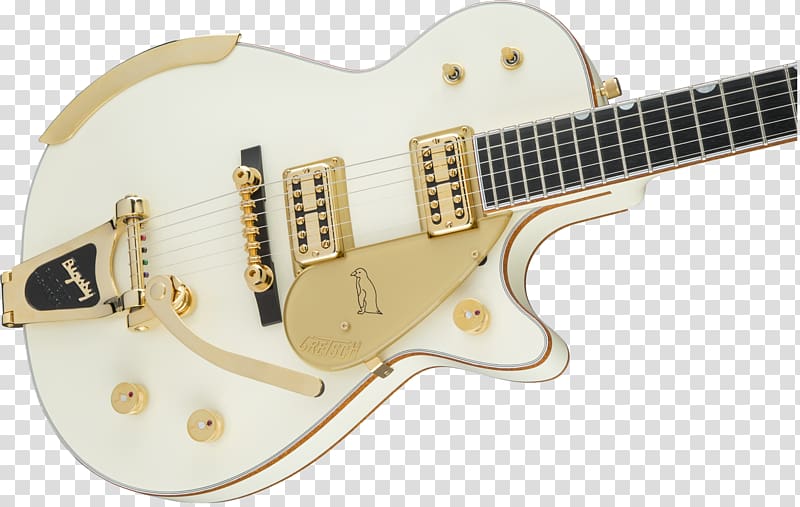 Acoustic-electric guitar Gretsch White Falcon, body build transparent background PNG clipart