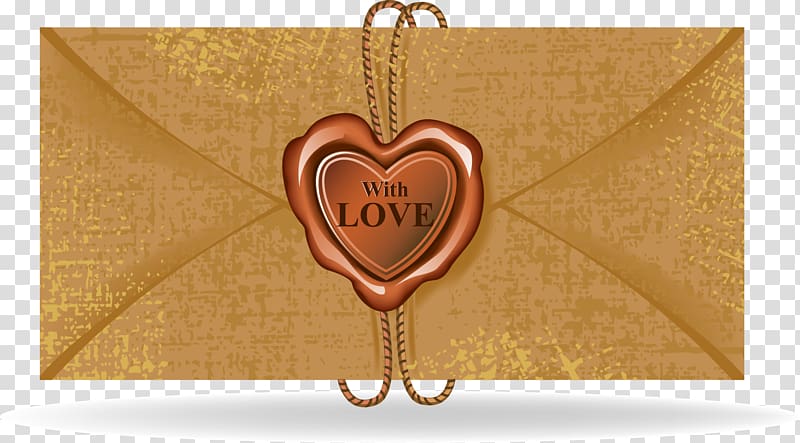 Euclidean Printing Seal, Heart-shaped wax seal envelopes transparent background PNG clipart