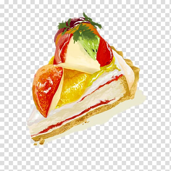 Tart Whipped cream Cheesecake Strawberry cream cake, Strawberry cream cake pull material Free transparent background PNG clipart