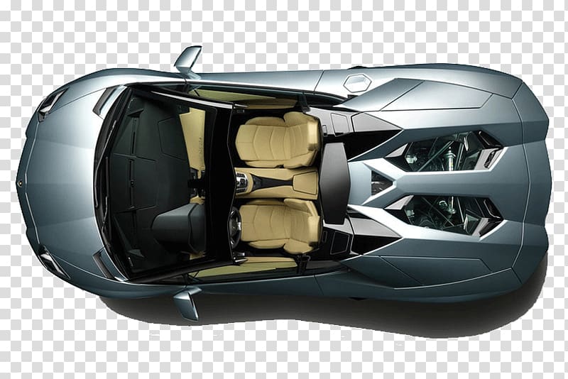 gray convertible coupe, Lamborghini Aventador Sports car Lamborghini Gallardo, The design of the top view of the car transparent background PNG clipart