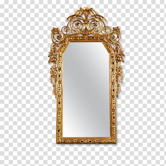 Mirror Gold, European-style lace Mirror transparent background PNG clipart