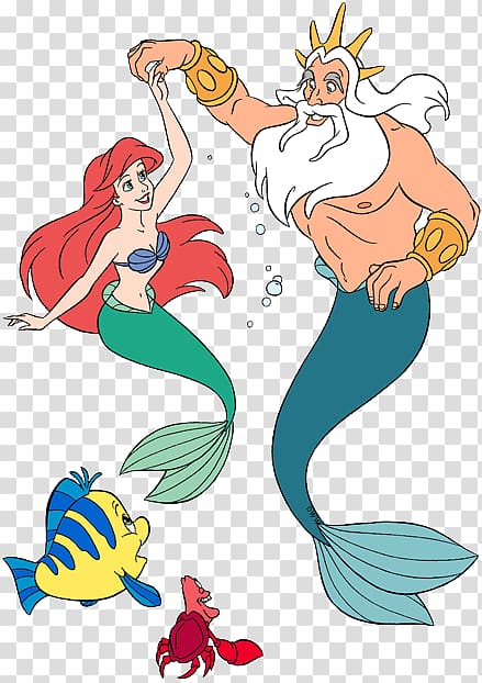 Ariel Mermaid King Triton The Prince Ursula, new father day transparent background PNG clipart