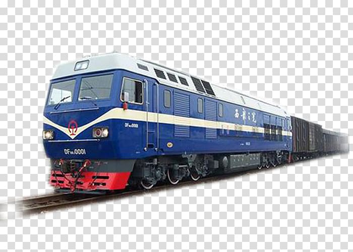 Train Rail transport Electric locomotive, logistics banner creatives transparent background PNG clipart