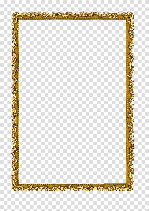 gold painting frame illustration, Computer file, Gold border pattern transparent background PNG clipart