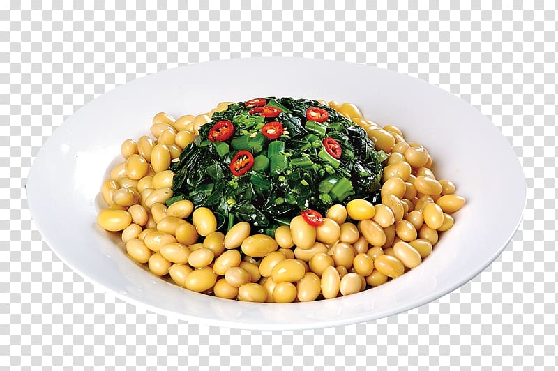 Vegetarian cuisine Chinese cuisine Soy milk Chinese broccoli Soybean, Kale soy mix transparent background PNG clipart