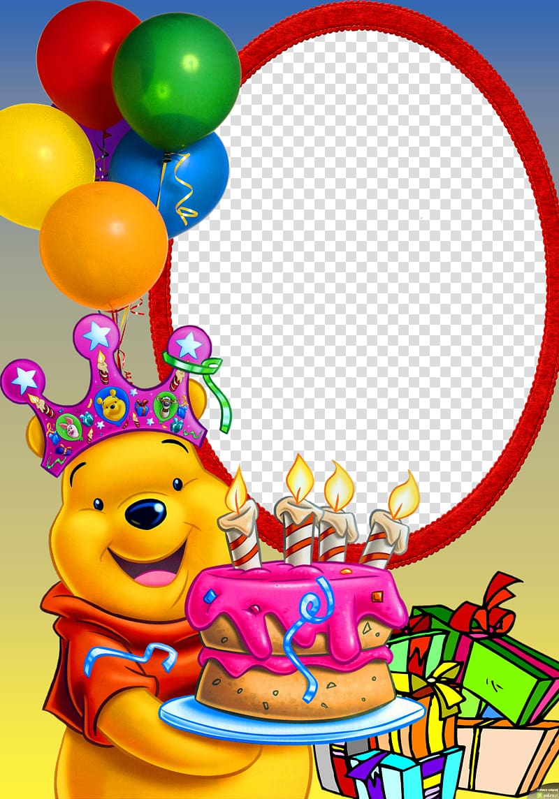 Winnie The Pooh illustration, Winnie the Pooh Birthday cake Happiness Party, joyeux anniversaire transparent background PNG clipart