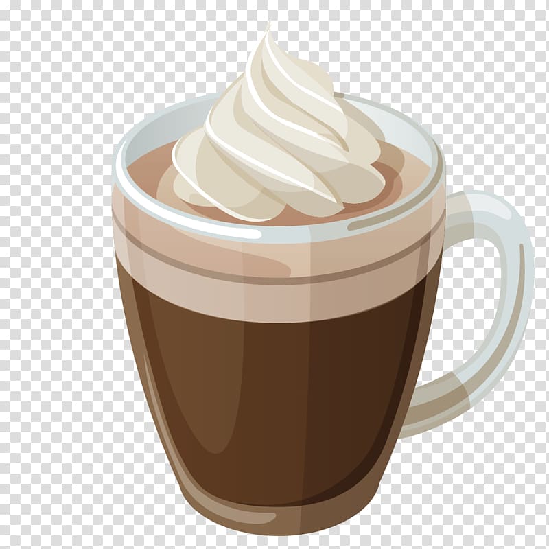 White coffee Cappuccino Latte Iced coffee, cartoon wine transparent background PNG clipart