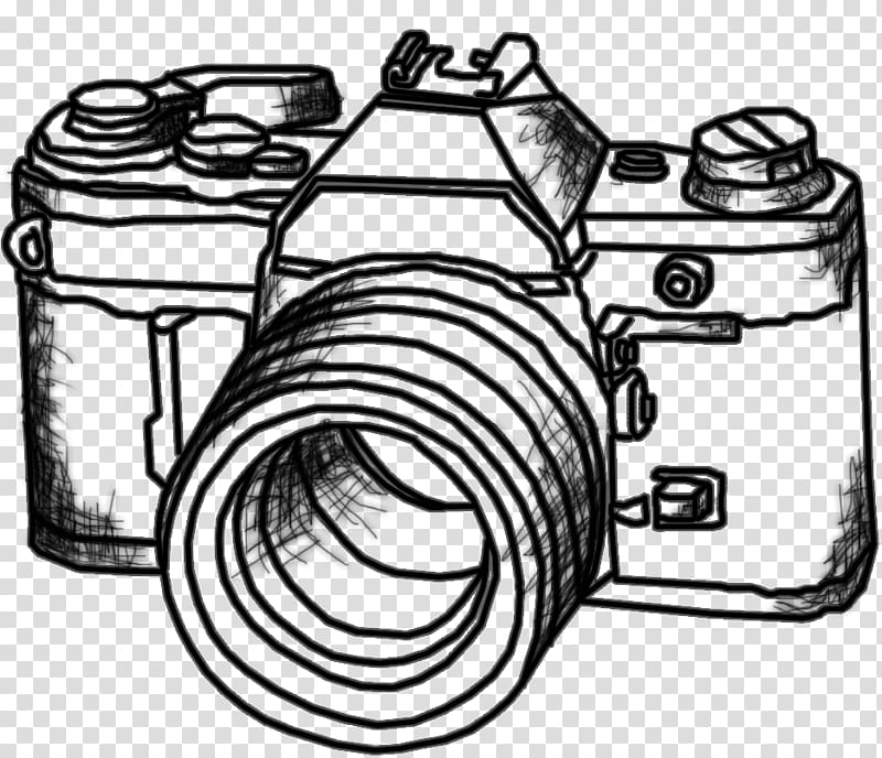 graphic film Drawing Digital SLR Camera, drawing transparent background PNG clipart
