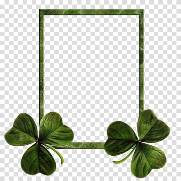 Ireland Saint Patricks Day Shamrock Clover Holiday, Clover frame transparent background PNG clipart