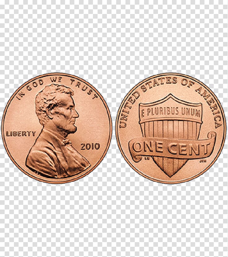 Lincoln cent Penny Coin United States of America, british currency 50 transparent background PNG clipart