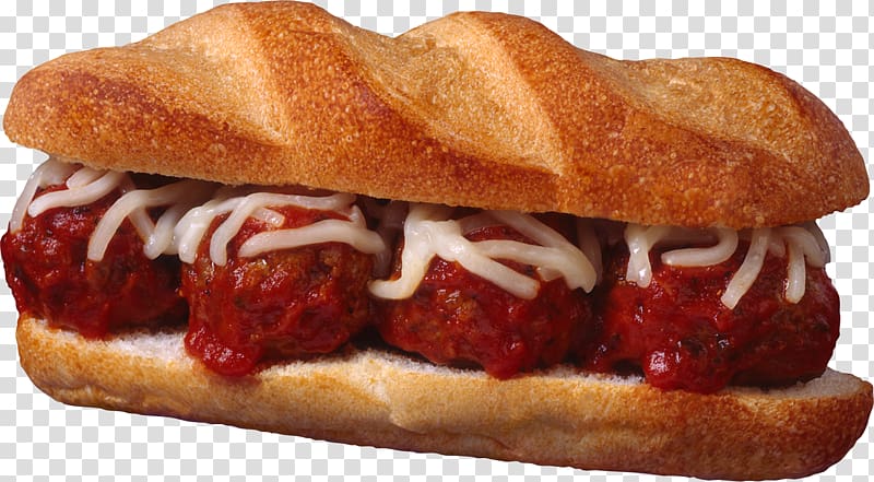 Submarine sandwich Meatball Italian cuisine Panini , hamburger, burger transparent background PNG clipart