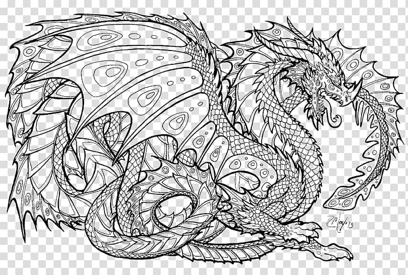 Coloring book Chinese dragon Adult Child, dragon transparent background PNG clipart