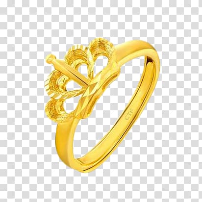 chow tai fook gold ring car flower crown transparent background PNG clipart
