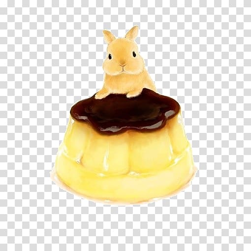 Food Rabbit Crxe8me caramel Drawing Illustration, Bunny cake transparent background PNG clipart