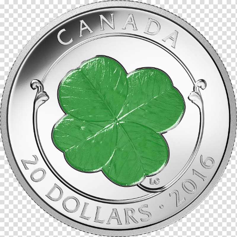 Four-leaf clover Silver Coin Shamrock, clover transparent background PNG clipart