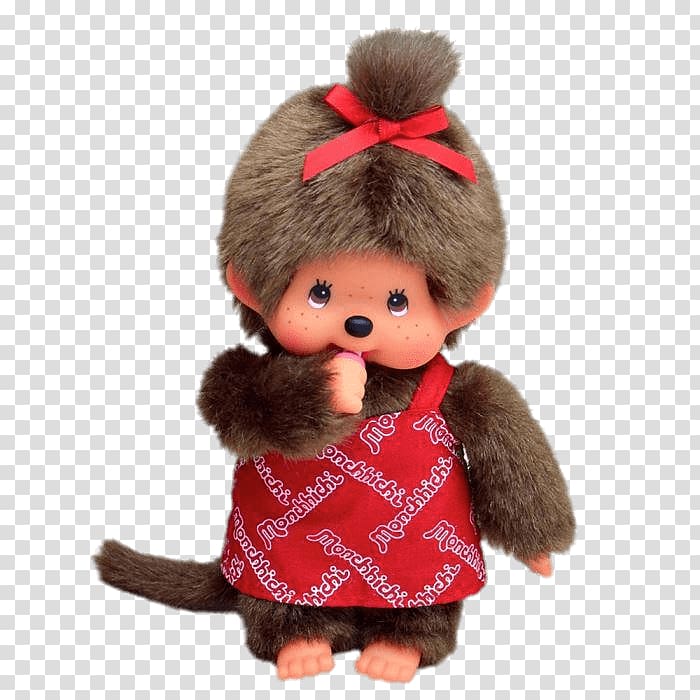 red and brown monkey character , Monchhichi Girl Logo Dress transparent background PNG clipart
