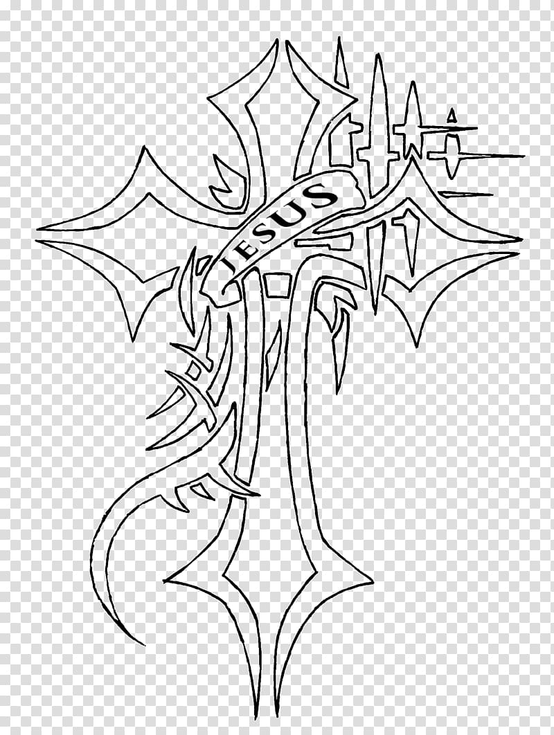 Tattoo Christian cross Drawing , christian cross transparent background PNG clipart