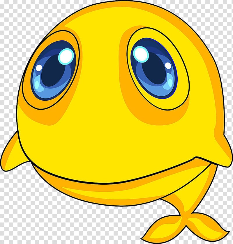 Cartoon Fish , Yellow whale transparent background PNG clipart