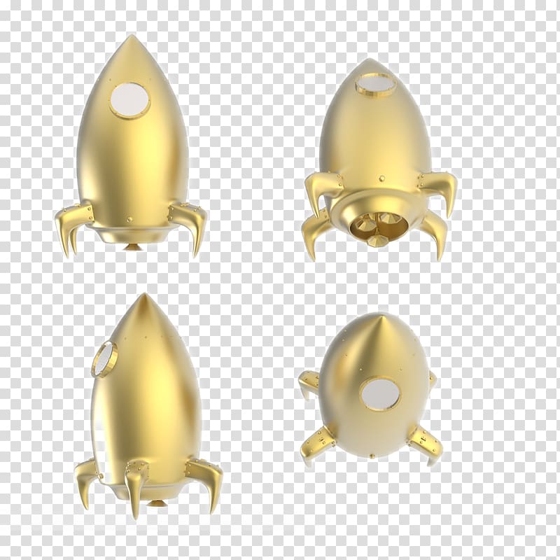 Illustration, Golden atmospheric model rocket transparent background PNG clipart