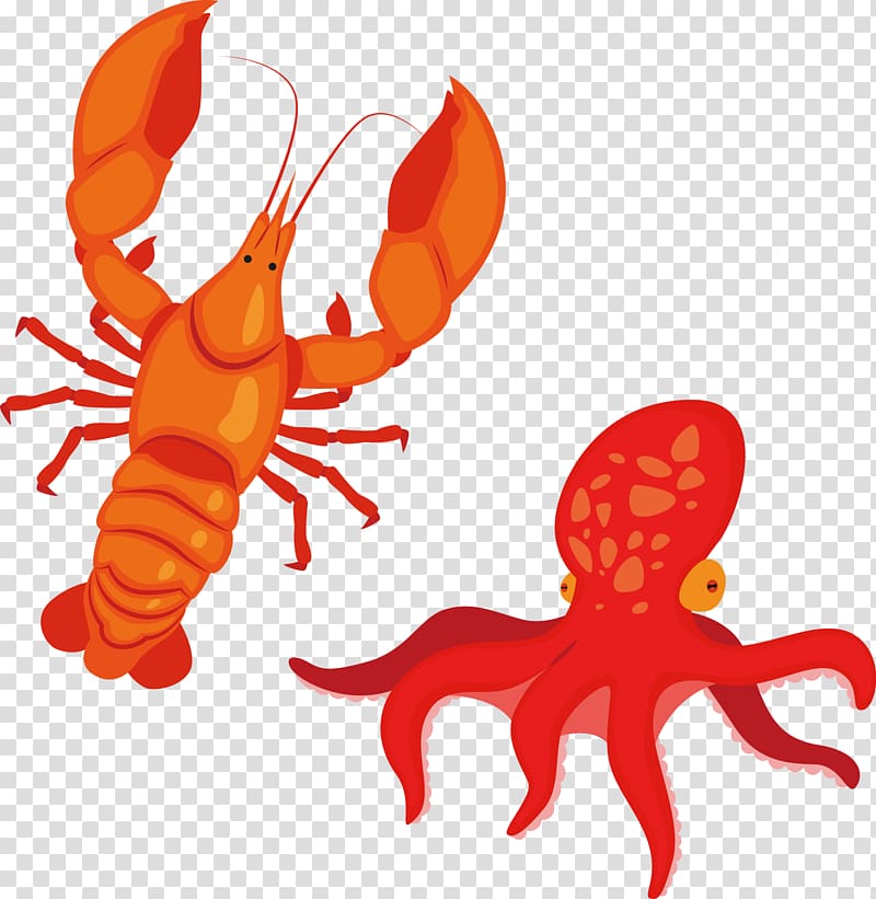 Seafood Lobster Cartoon, spicy lobster transparent background PNG clipart